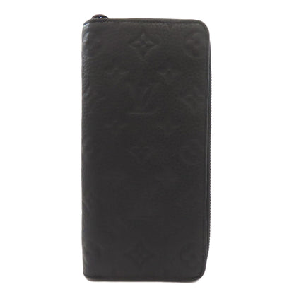 LOUIS VUITTON Long Wallet Purse M69047 Ann Platt black Zippy wallet Vertical Women Used Authentic