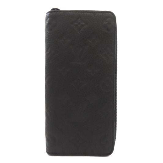 LOUIS VUITTON Long Wallet Purse M69047 Ann Platt black Zippy wallet Vertical Women Used Authentic