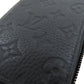 LOUIS VUITTON Long Wallet Purse M69047 Ann Platt black Zippy wallet Vertical Women Used Authentic