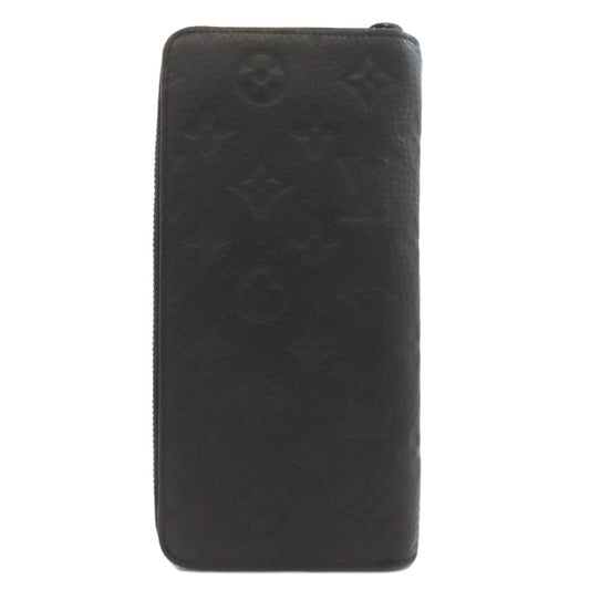 LOUIS VUITTON Long Wallet Purse M69047 Ann Platt black Zippy wallet Vertical Women Used Authentic