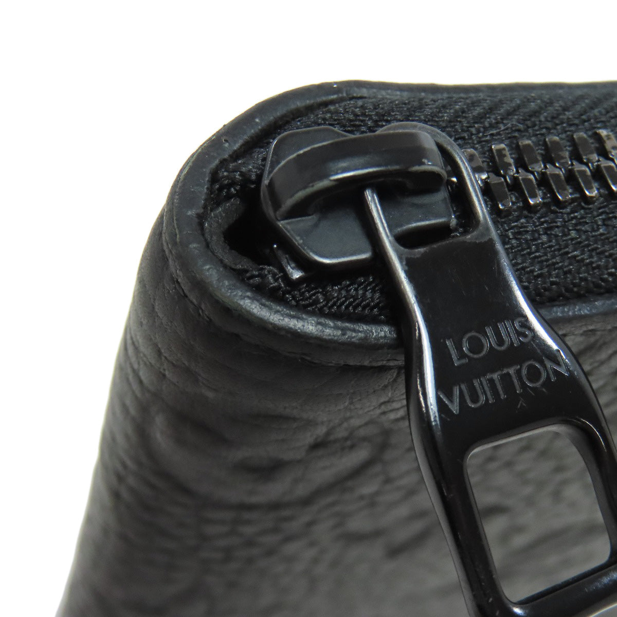 LOUIS VUITTON Long Wallet Purse M69047 Ann Platt black Zippy wallet Vertical Women Used Authentic