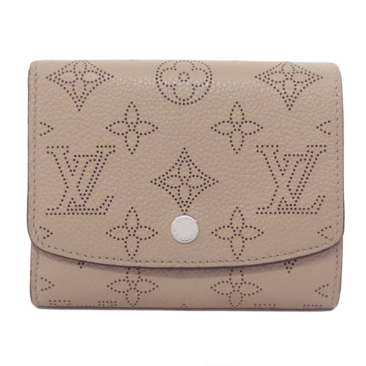 LOUIS VUITTON Bifold Wallet M62542 Monogram Mahina beige Portefeuille Iris Compact Women Used Authentic