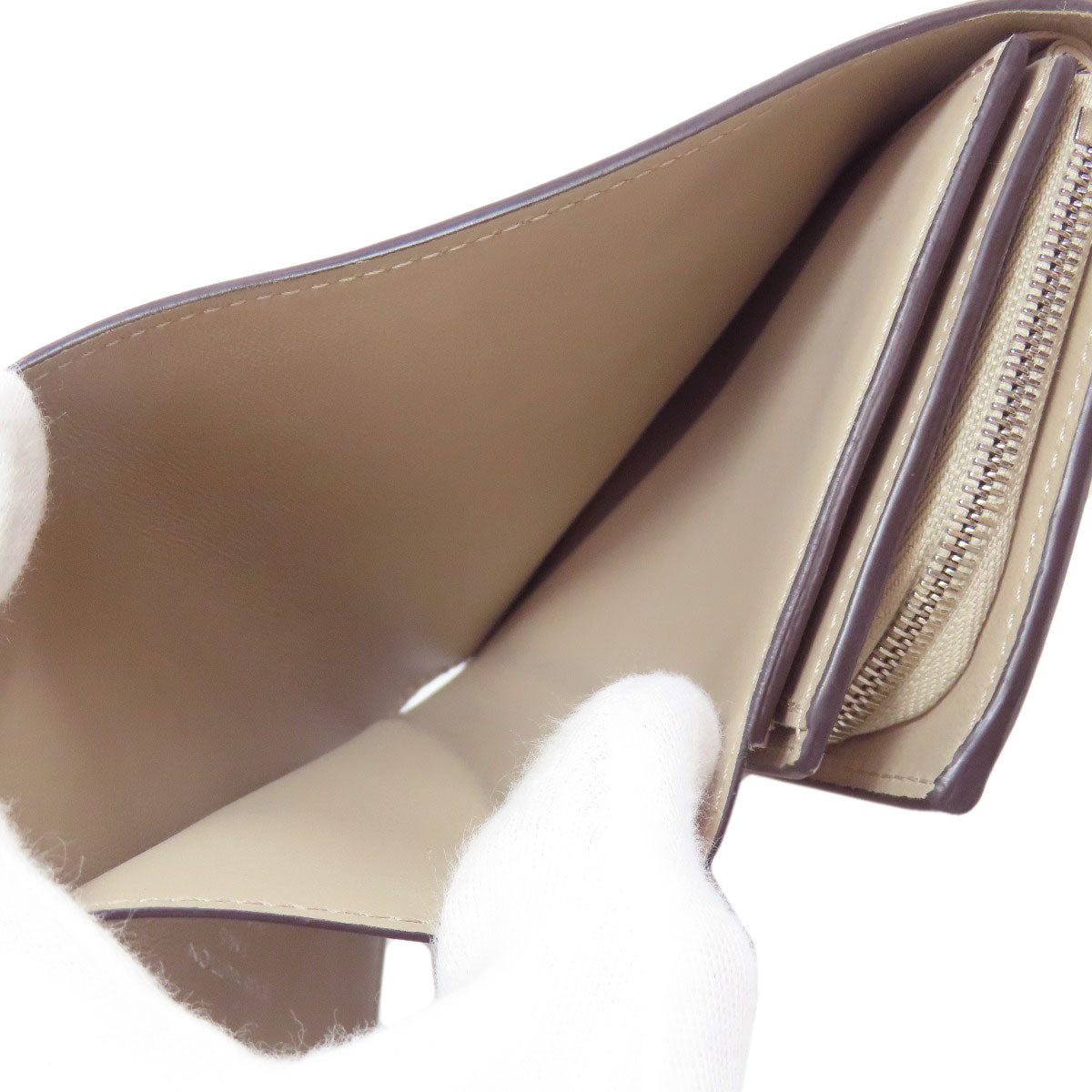 LOUIS VUITTON Bifold Wallet M62542 Monogram Mahina beige Portefeuille Iris Compact Women Used Authentic