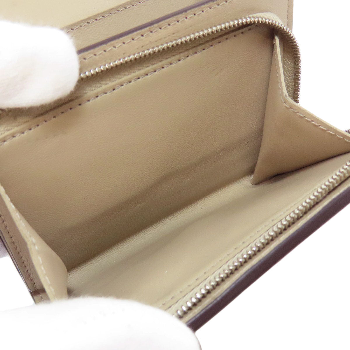 LOUIS VUITTON Bifold Wallet M62542 Monogram Mahina beige Portefeuille Iris Compact Women Used Authentic