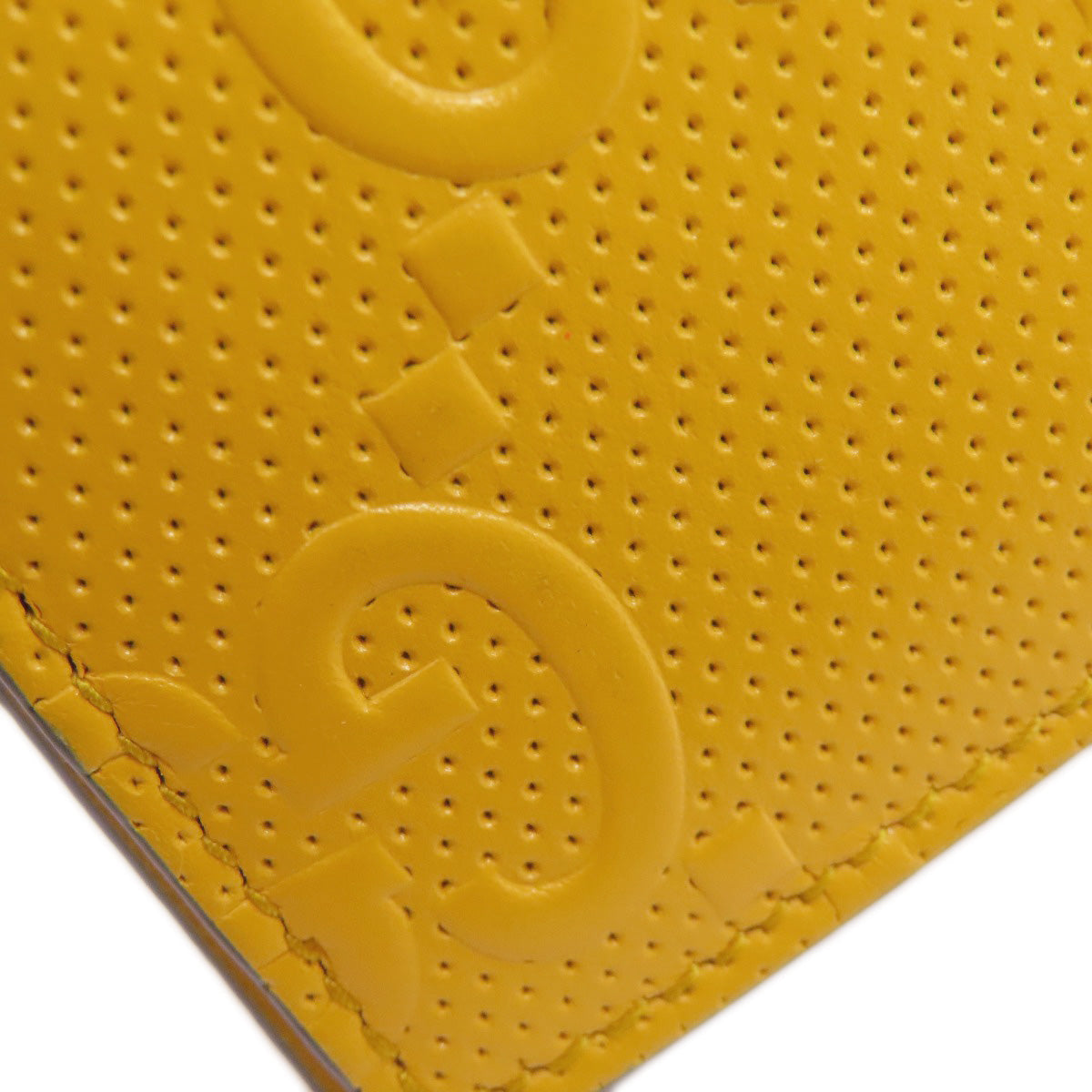 GUCCI Bifold Wallet 625555 leather yellow GG emboss mens Used Authentic