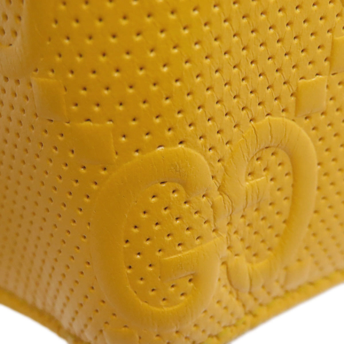 GUCCI Bifold Wallet 625555 leather yellow GG emboss mens Used Authentic