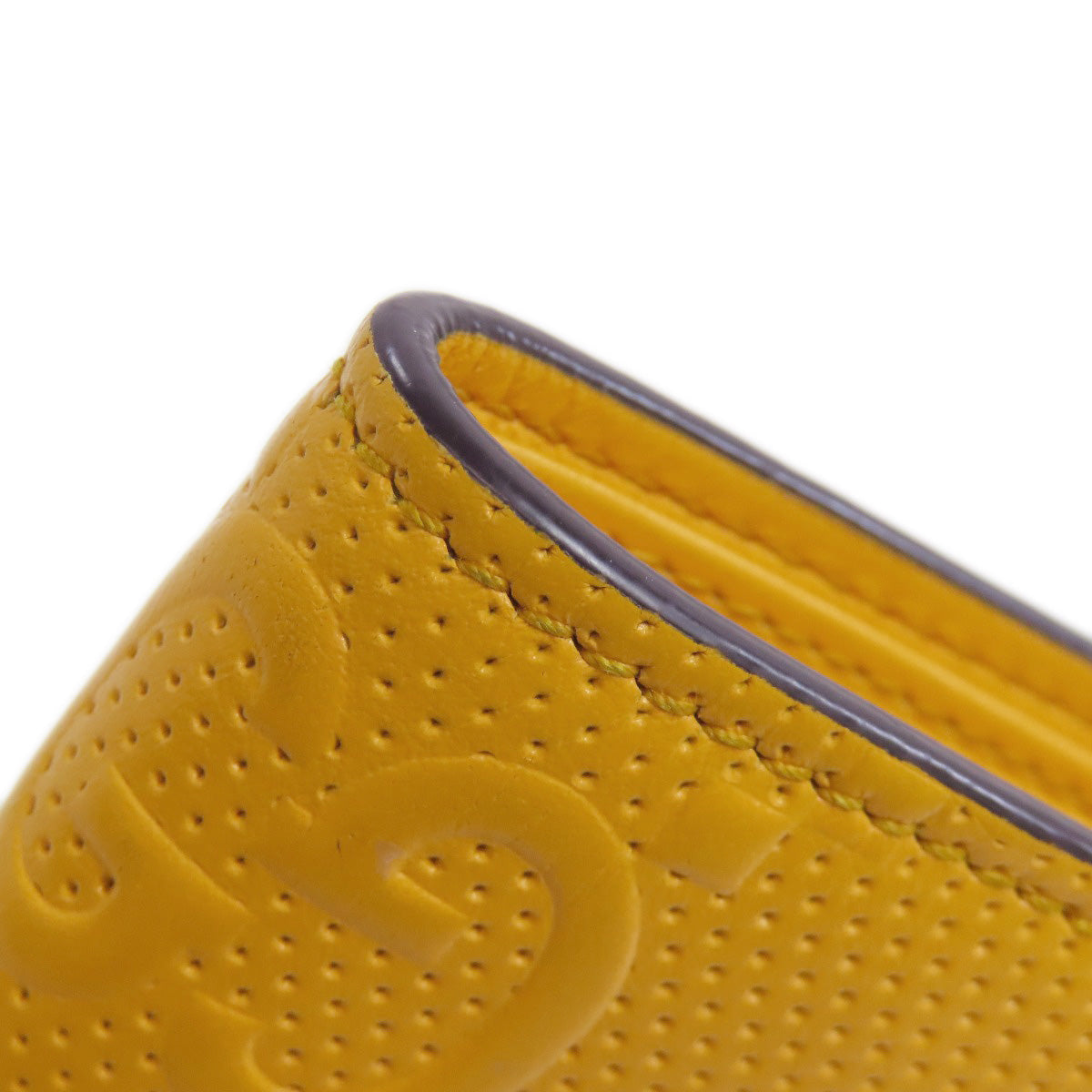 GUCCI Bifold Wallet 625555 leather yellow GG emboss mens Used Authentic
