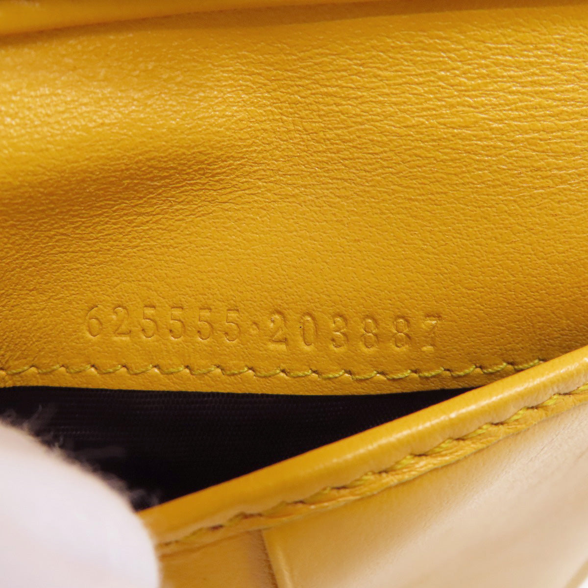 GUCCI Bifold Wallet 625555 leather yellow GG emboss mens Used Authentic