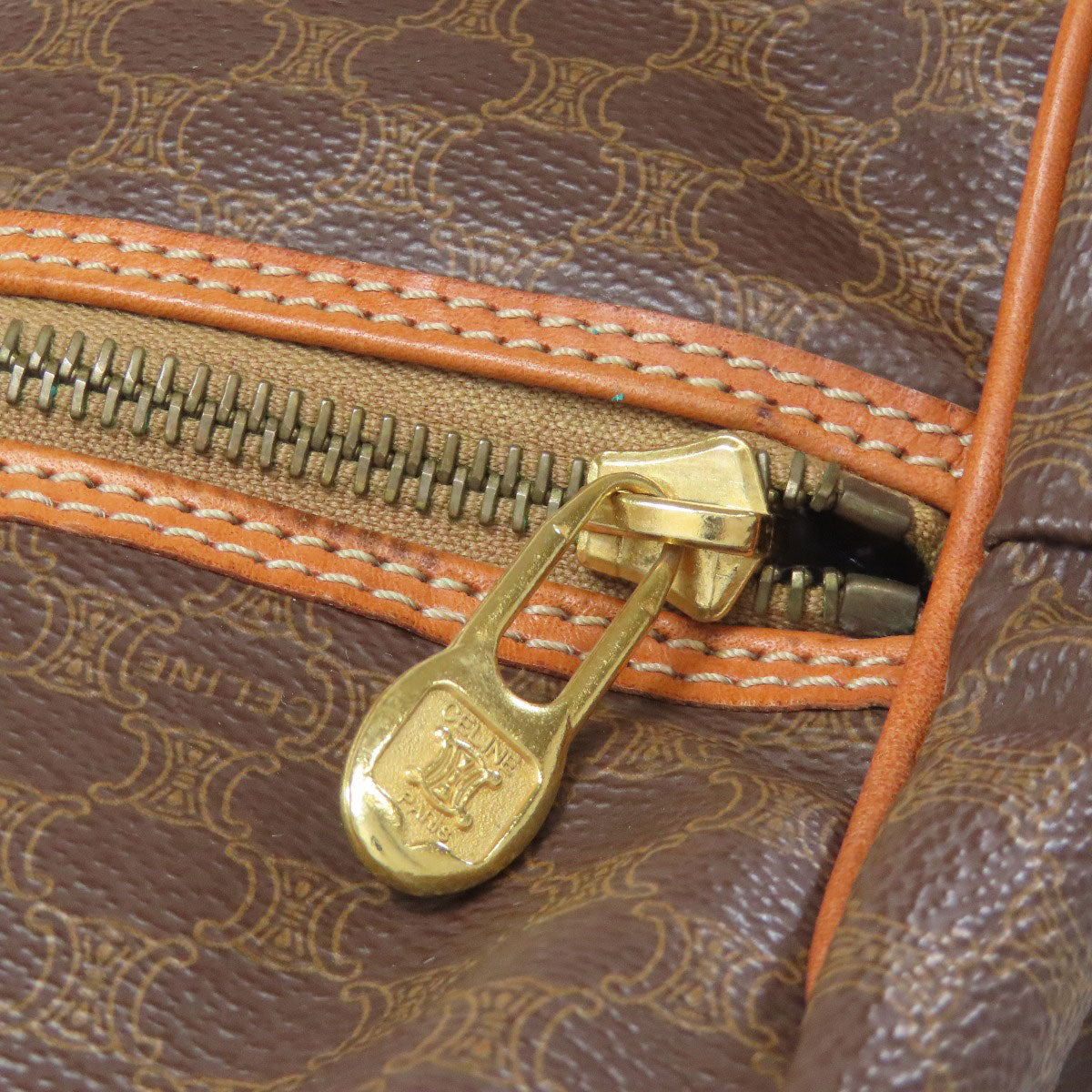 CELINE Boston Duffel bag PVC Brown Macadam