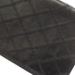 CHANEL Long Wallet Purse Calfskin black stitch Women Used Authentic