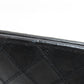 CHANEL Long Wallet Purse Calfskin black stitch Women Used Authentic