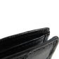 CHANEL Long Wallet Purse Calfskin black stitch Women Used Authentic
