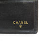 CHANEL Long Wallet Purse Calfskin black stitch Women Used Authentic