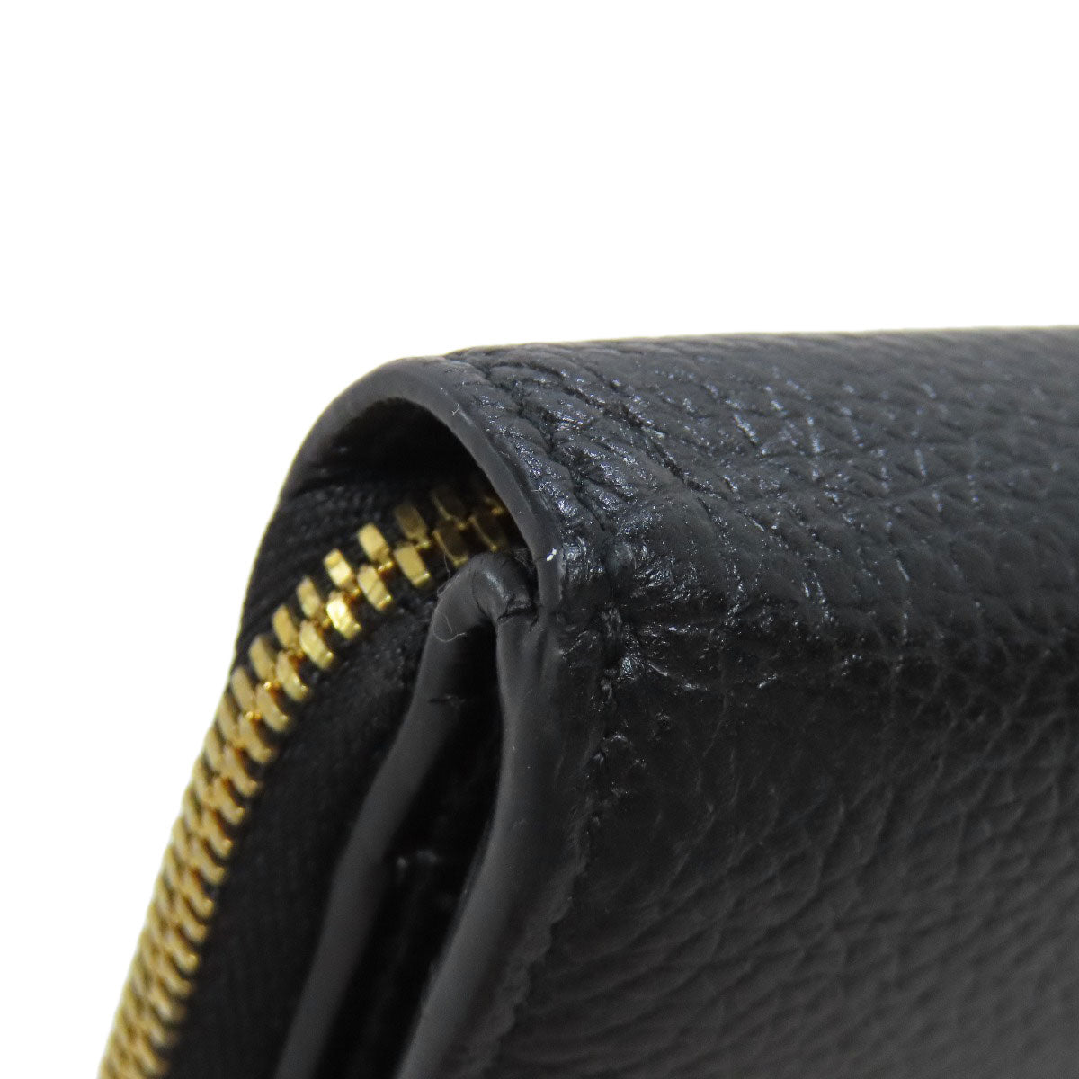 BALENCIAGA Bifold Wallet 650871 leather black logo Women Used Authentic