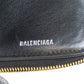BALENCIAGA Bifold Wallet 650871 leather black logo Women Used Authentic