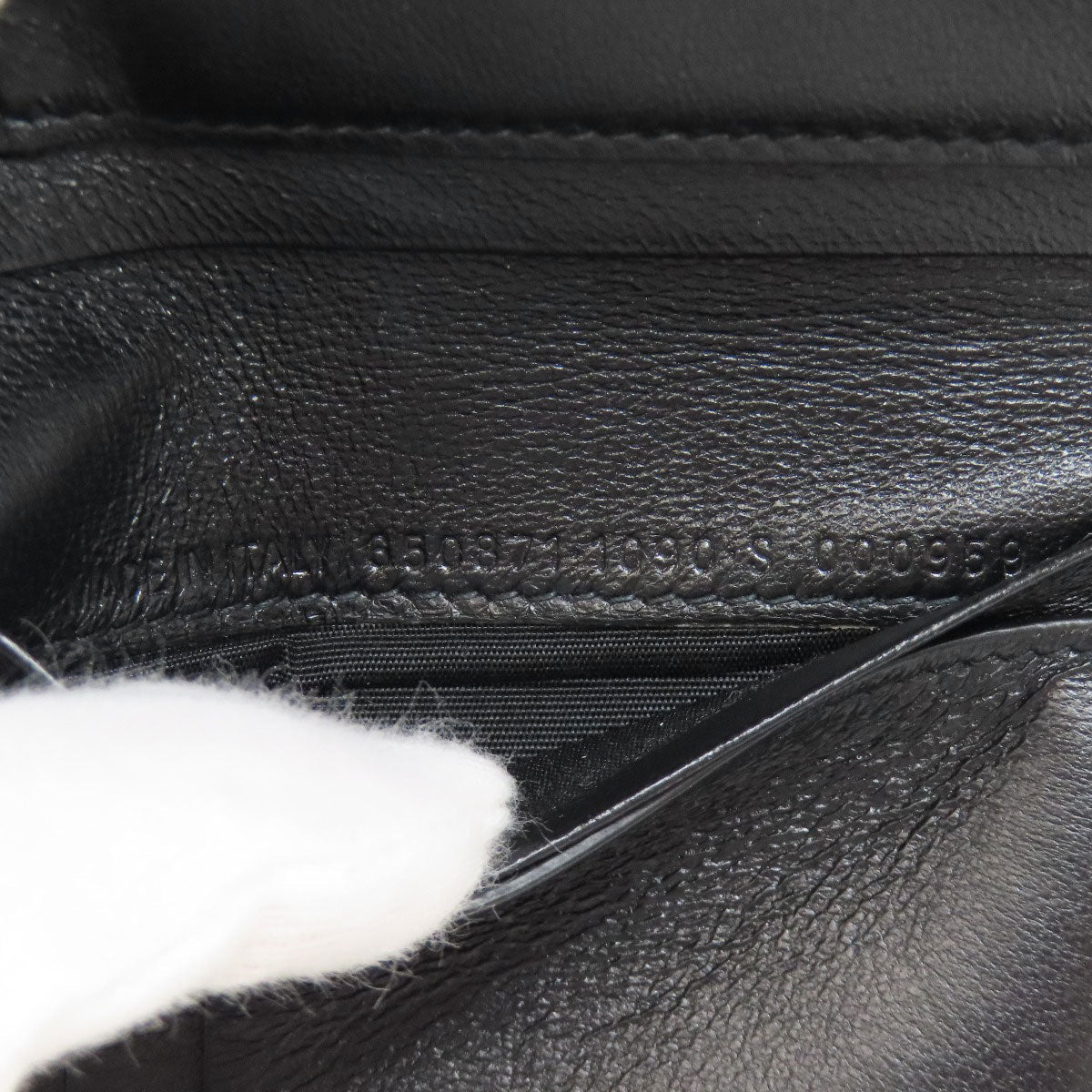 BALENCIAGA Bifold Wallet 650871 leather black logo Women Used Authentic