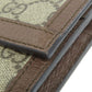 GUCCI Long Wallet Purse 523153 PVC Brown Ophidia GG Continental Women Used Authentic