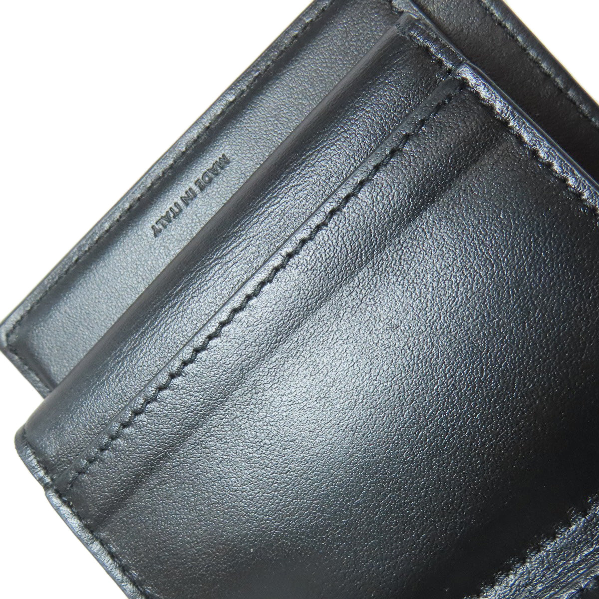 CELINE Bifold Wallet Calfskin black Small flap wallet Triomphe Women Used Authentic