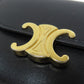 CELINE Bifold Wallet Calfskin black Small flap wallet Triomphe Women Used Authentic