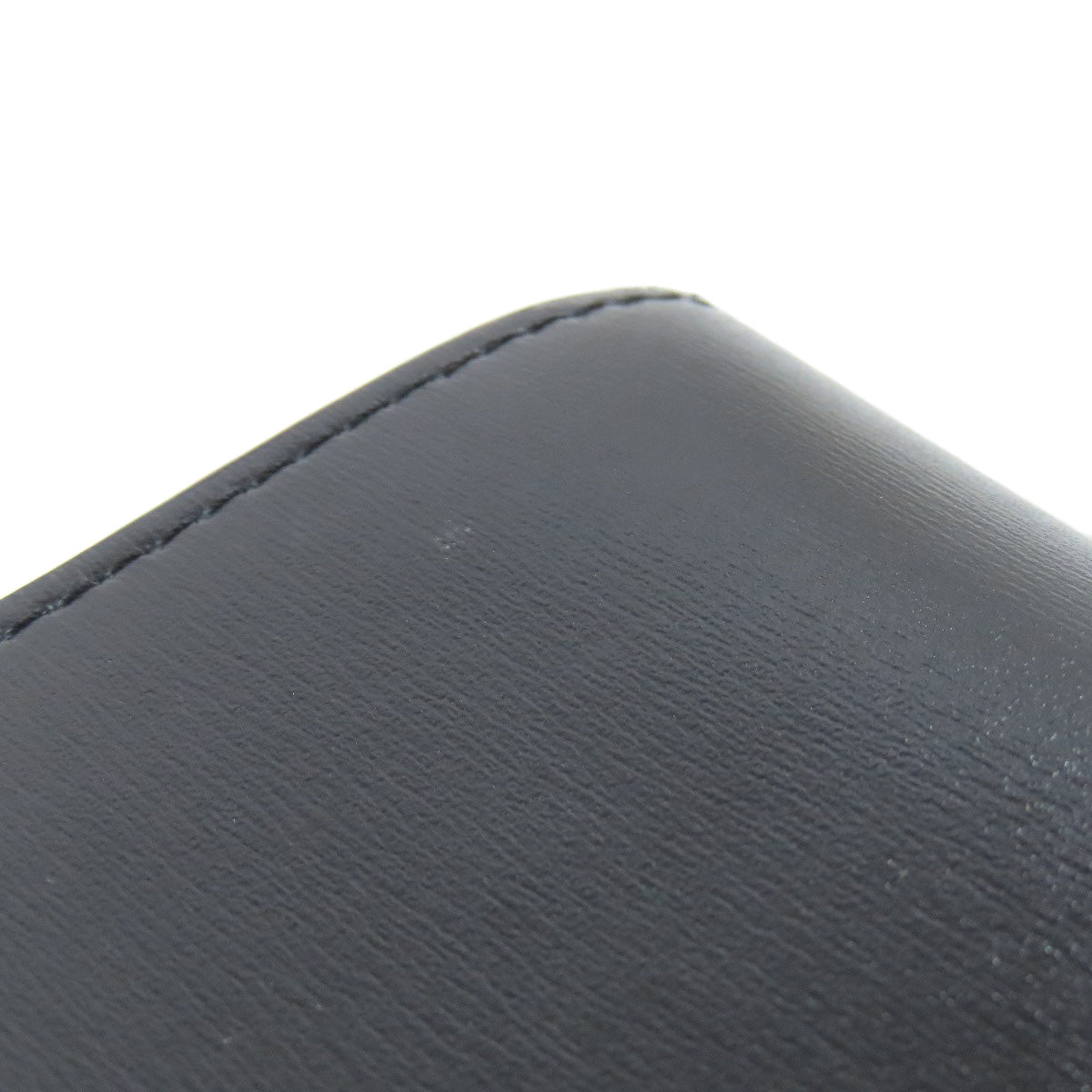 CELINE Bifold Wallet Calfskin black Small flap wallet Triomphe Women Used Authentic