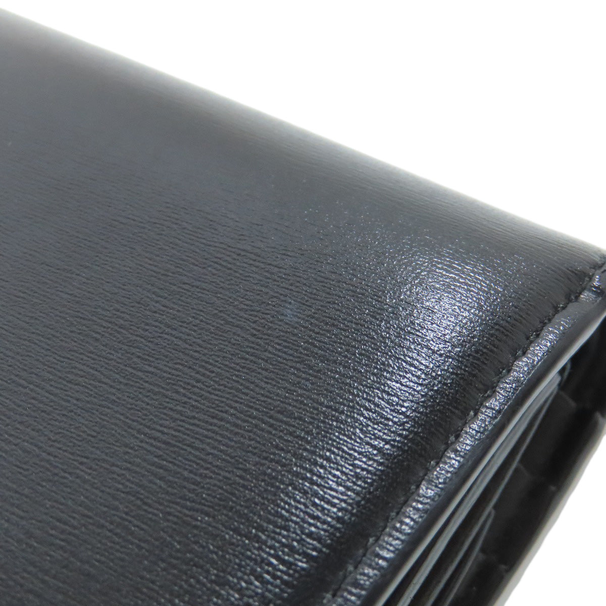 CELINE Bifold Wallet Calfskin black Small flap wallet Triomphe Women Used Authentic