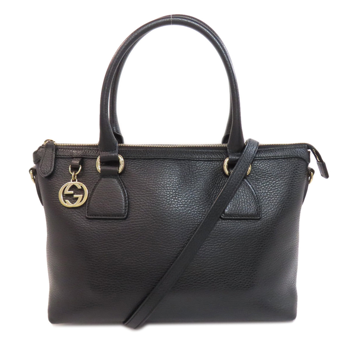 GUCCI Handbag 449659 leather black Outlet Interlocking G Charm