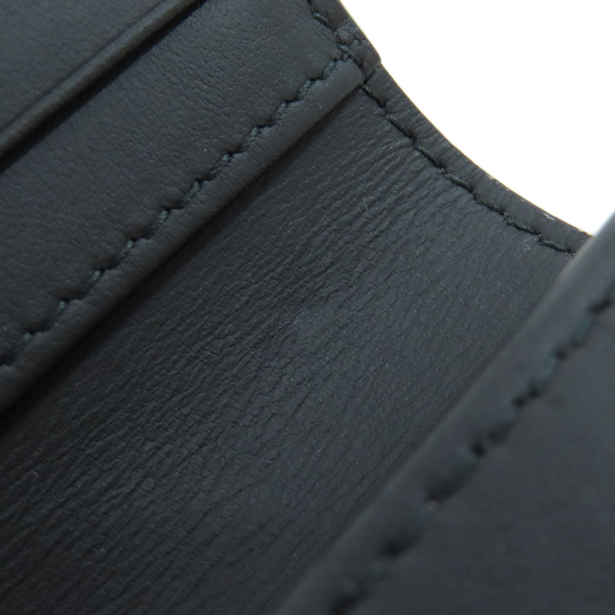 BURBERRY Bifold Wallet leather black TB logo Women Used Authentic
