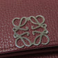 LOEWE Bifold Wallet Calfskin Red Compact Wallet Anagram Women Used Authentic