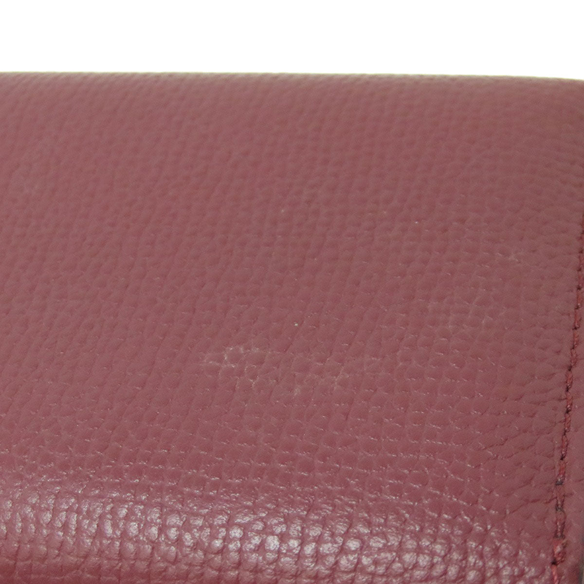 LOEWE Bifold Wallet Calfskin Red Compact Wallet Anagram Women Used Authentic