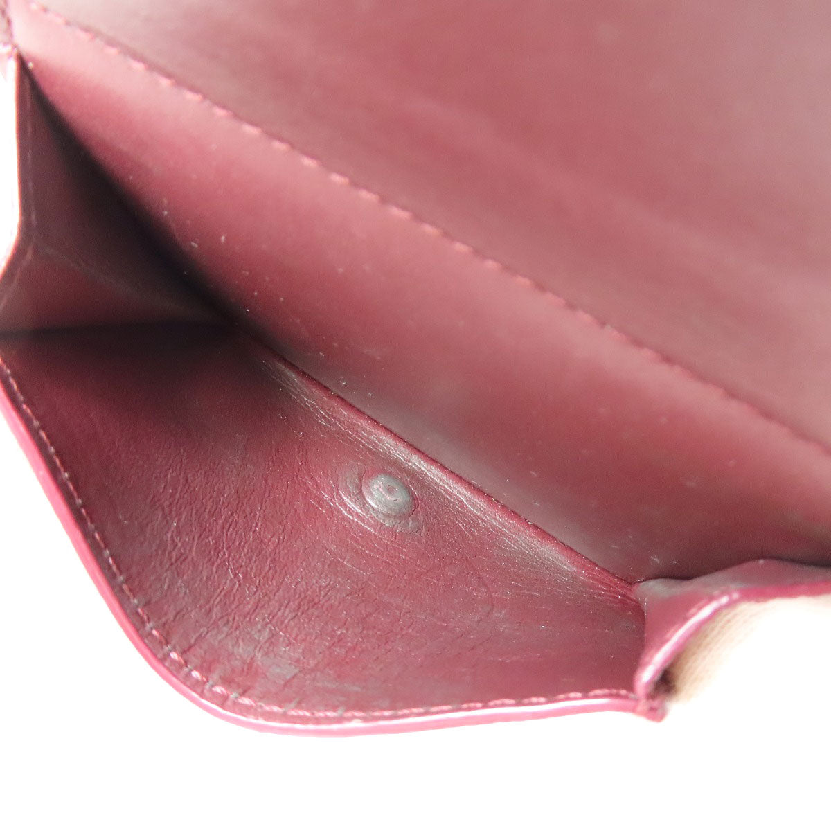 LOEWE Bifold Wallet Calfskin Red Compact Wallet Anagram Women Used Authentic