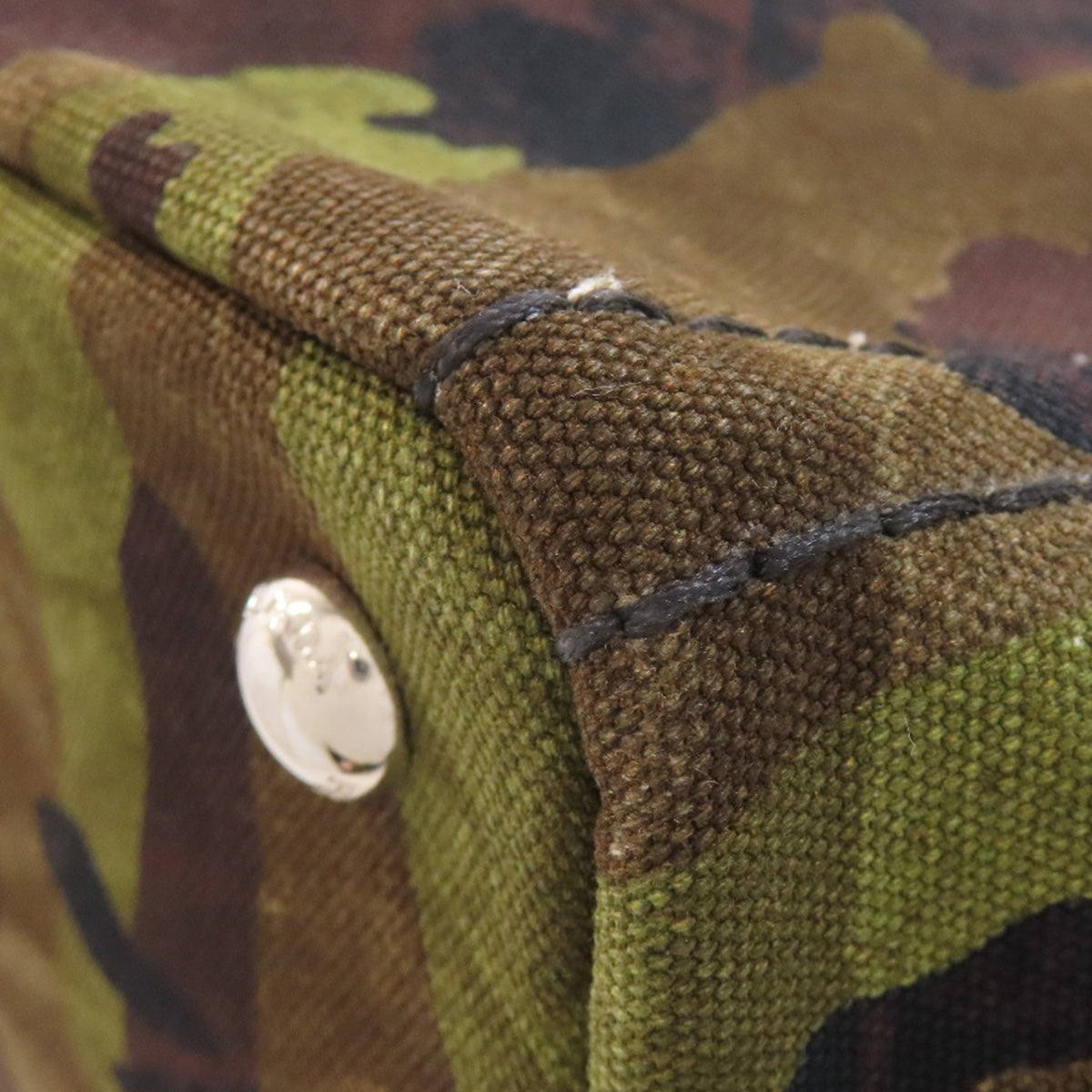 PRADA Handbag B2642B canvas Brown Canapa camouflage 2WAY Women Used Authentic