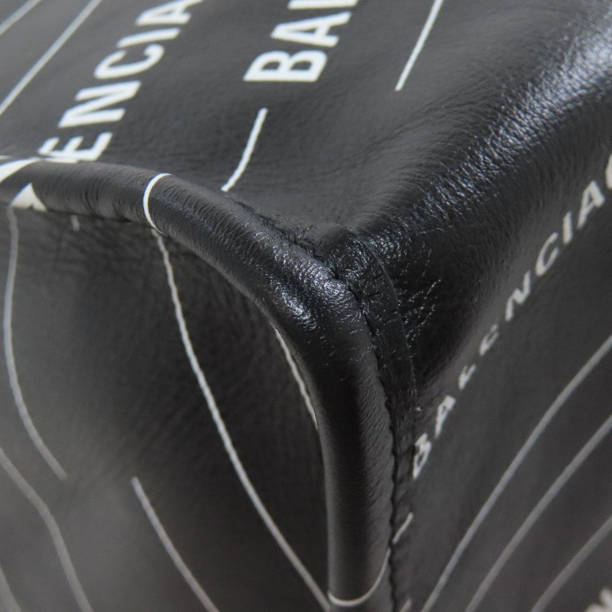 BALENCIAGA Tote Bag 552870 Calfskin black logo