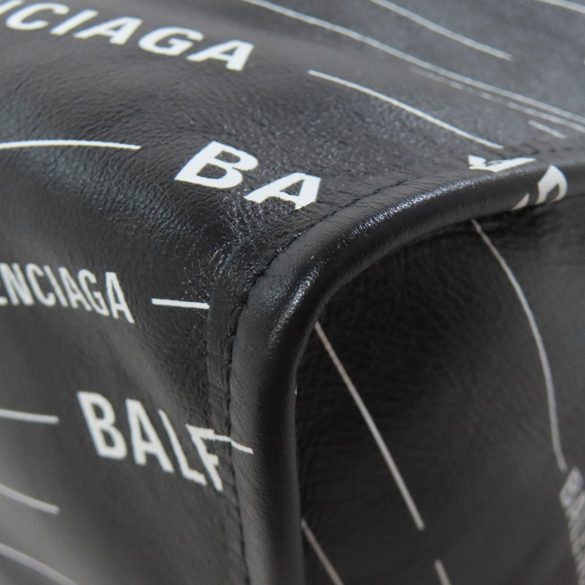 BALENCIAGA Tote Bag 552870 Calfskin black logo