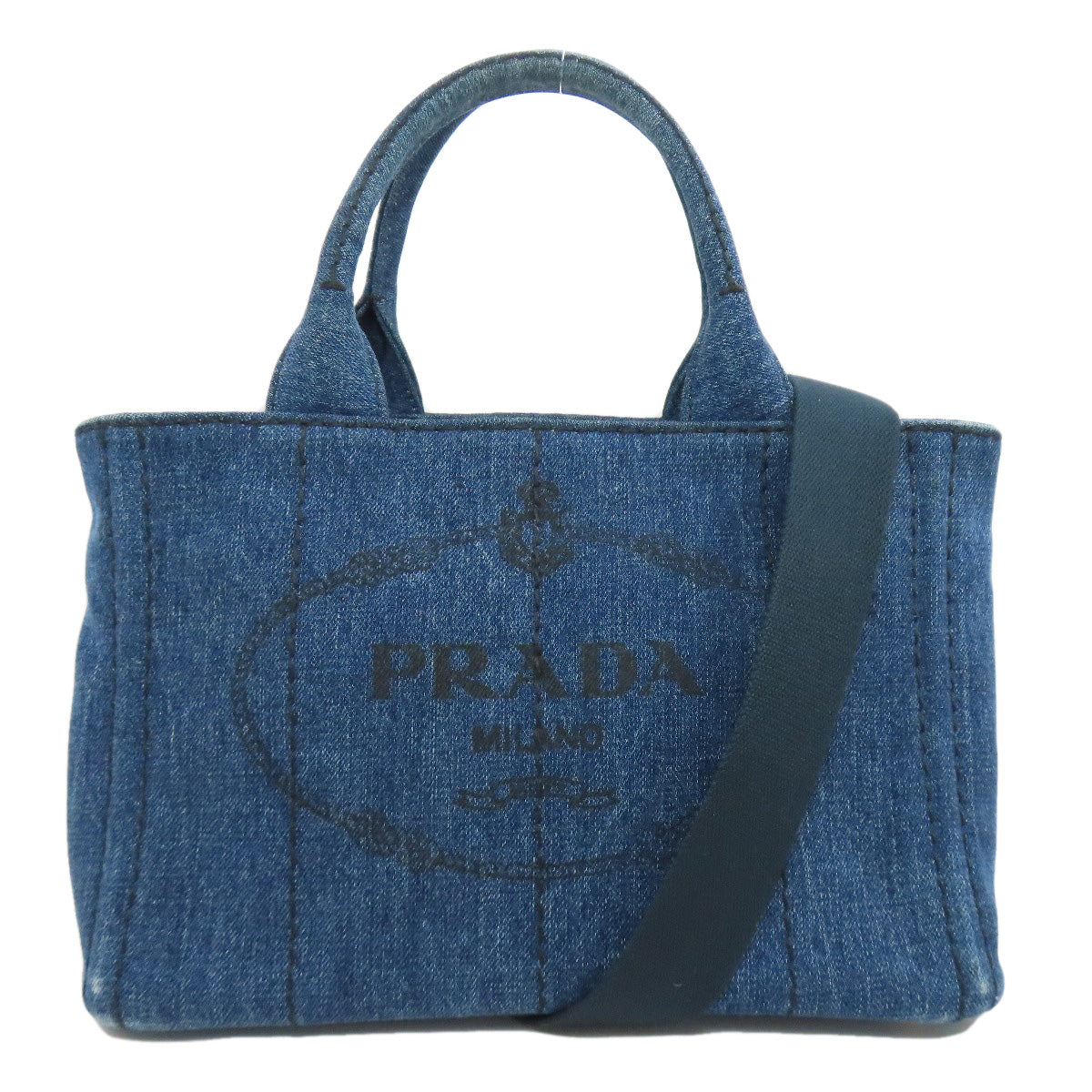 PRADA Handbag B2439G denim blue Canapa mini 2 WAY