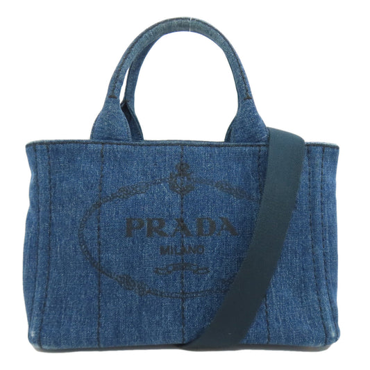 PRADA Handbag B2439G denim blue Canapa mini 2 WAY