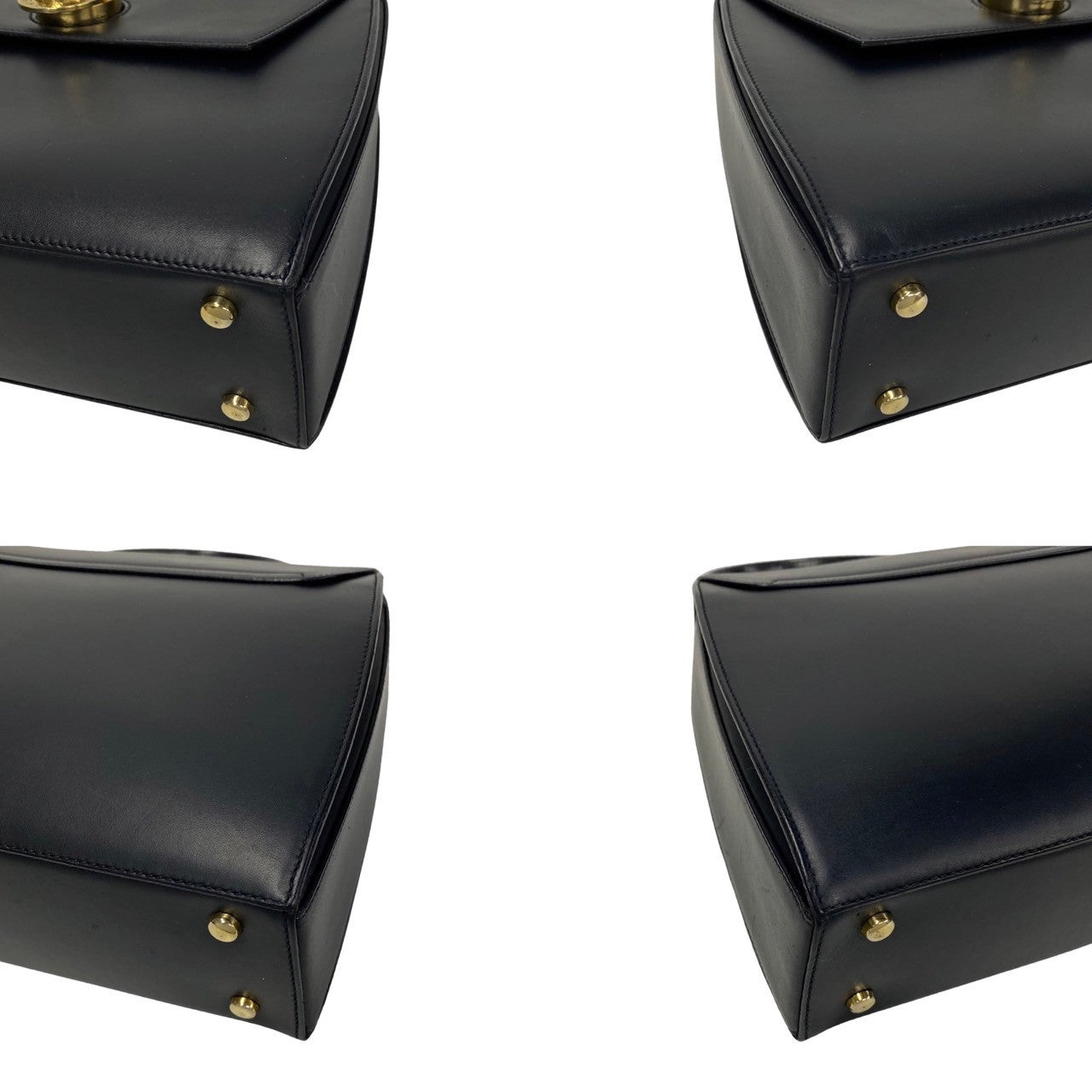 CELINE Handbag Calfskin Navy Star ball Women Used Authentic