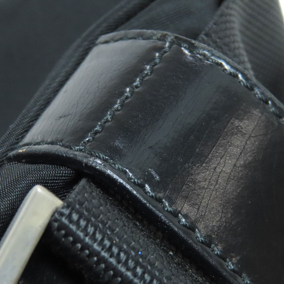 PRADA Shoulder Bag Nylon black logoMetal