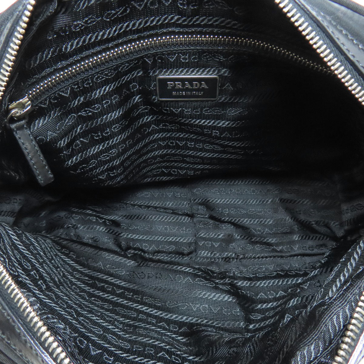 PRADA Shoulder Bag Nylon black logoMetal