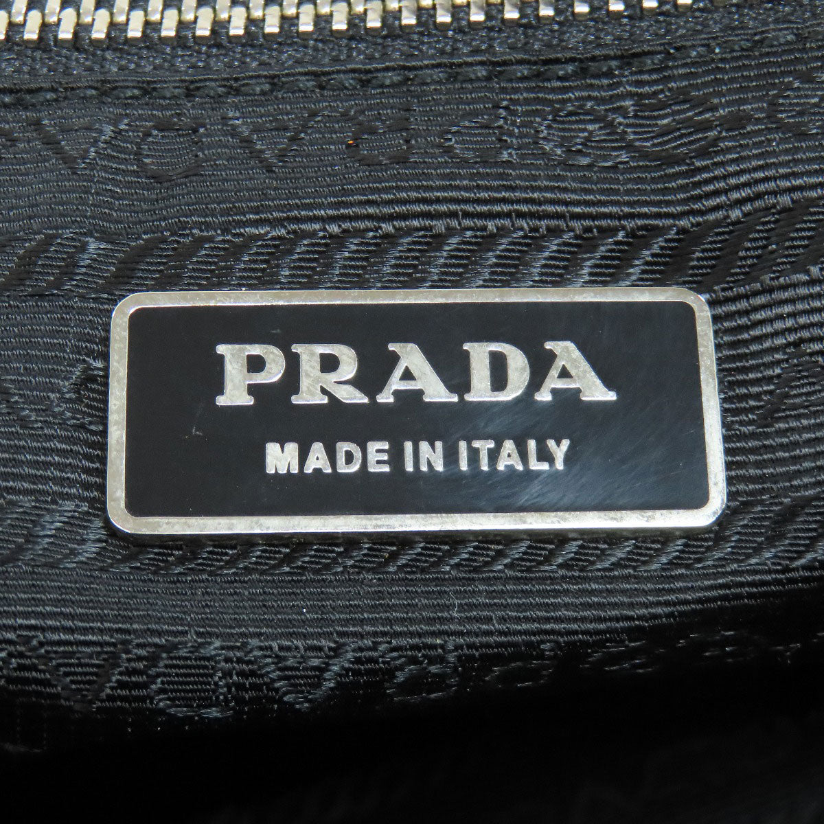 PRADA Shoulder Bag Nylon black logoMetal