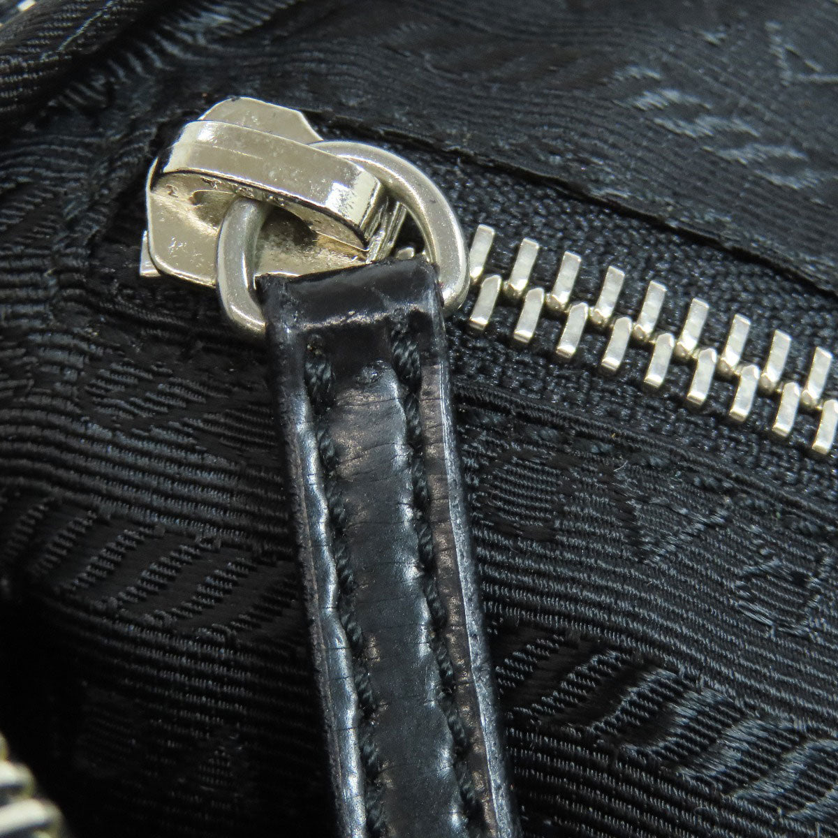PRADA Shoulder Bag Nylon black logoMetal