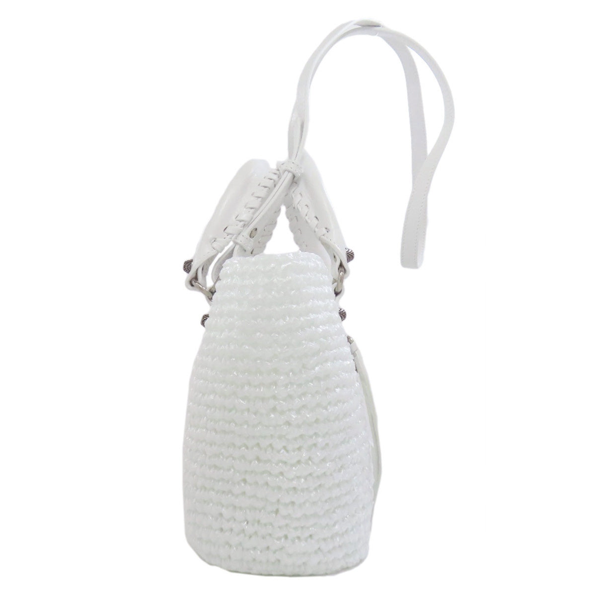 BALENCIAGA Handbag 786187 polypropylene white Le Cagoule Pannier 2WAY
