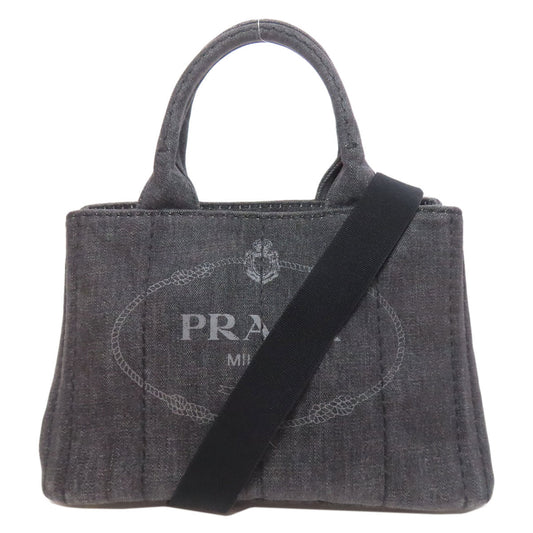 PRADA Handbag denim black Canapa 2WAY