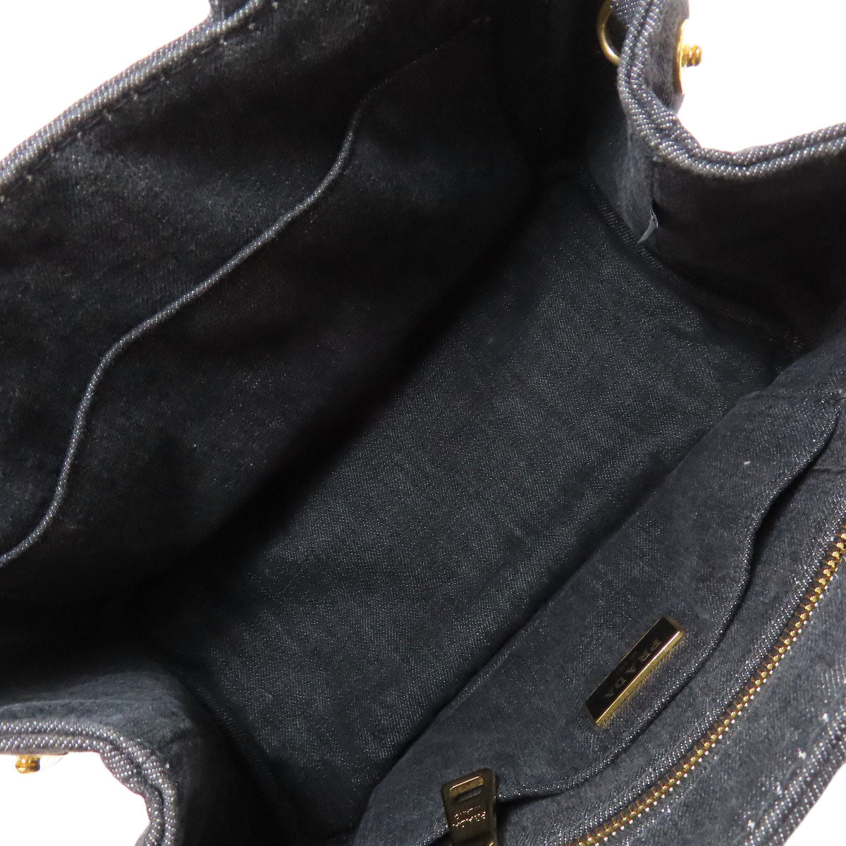PRADA Handbag denim black Canapa 2WAY