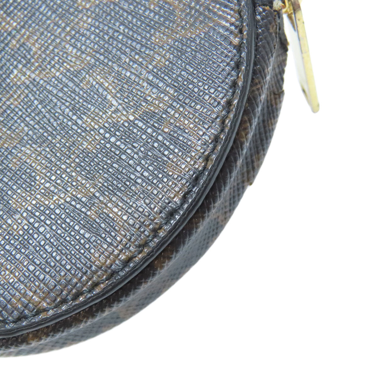 CELINE Coin case PVC Dark brown TriomphePattern Women Used Authentic