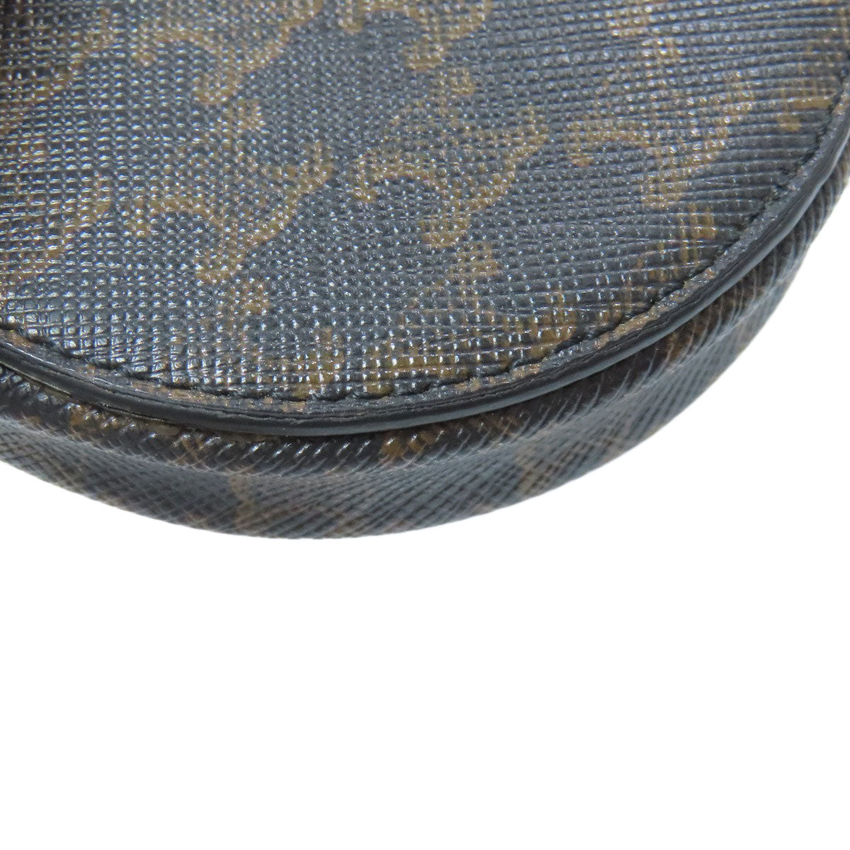CELINE Coin case PVC Dark brown TriomphePattern Women Used Authentic