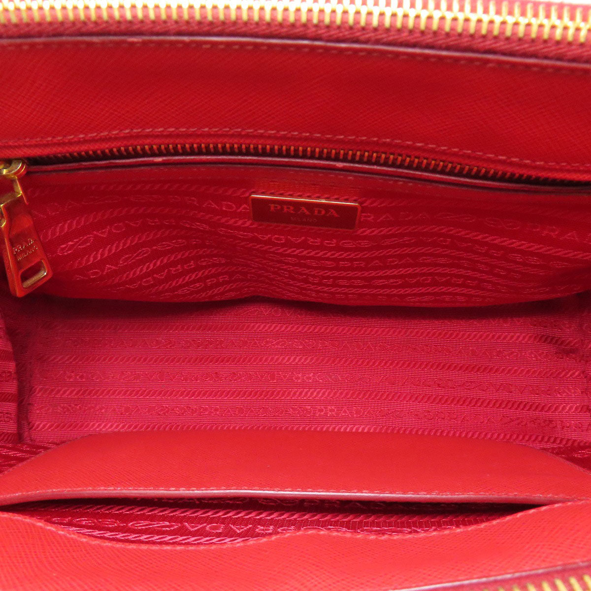 PRADA Handbag 1BA863 Safiano Red Galleria 2WAY