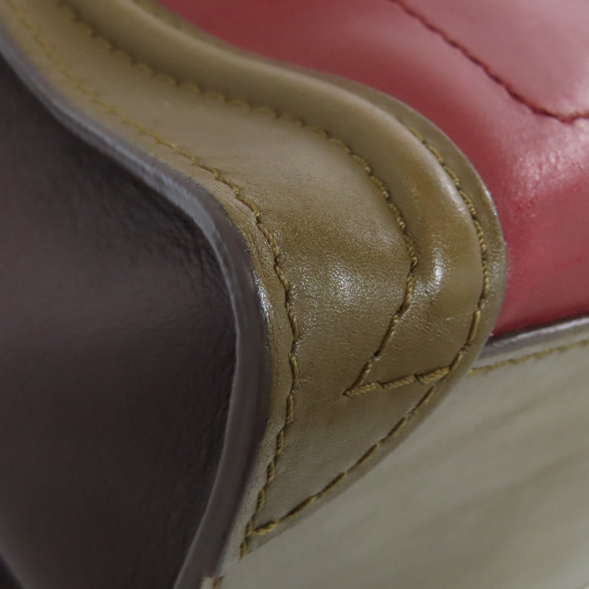 CELINE Handbag Calfskin Red Luggage nano 2 WAY Women Used Authentic