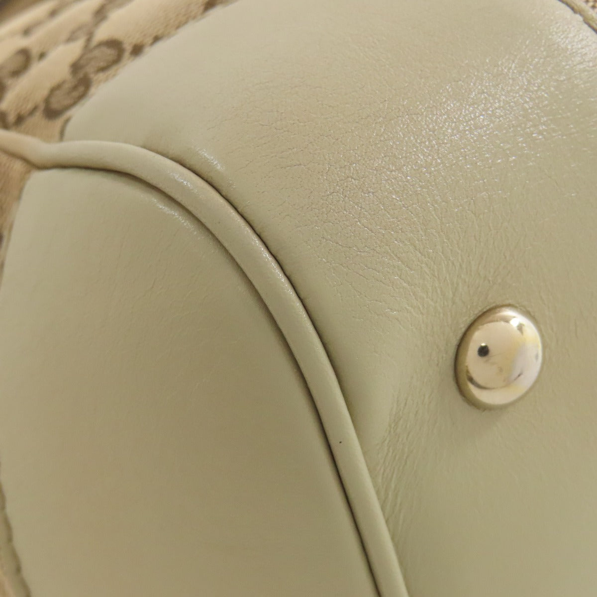 GUCCI Tote Bag 257061 Canvas, Leather Brown Mayfair Sherry Line Women Used Authentic