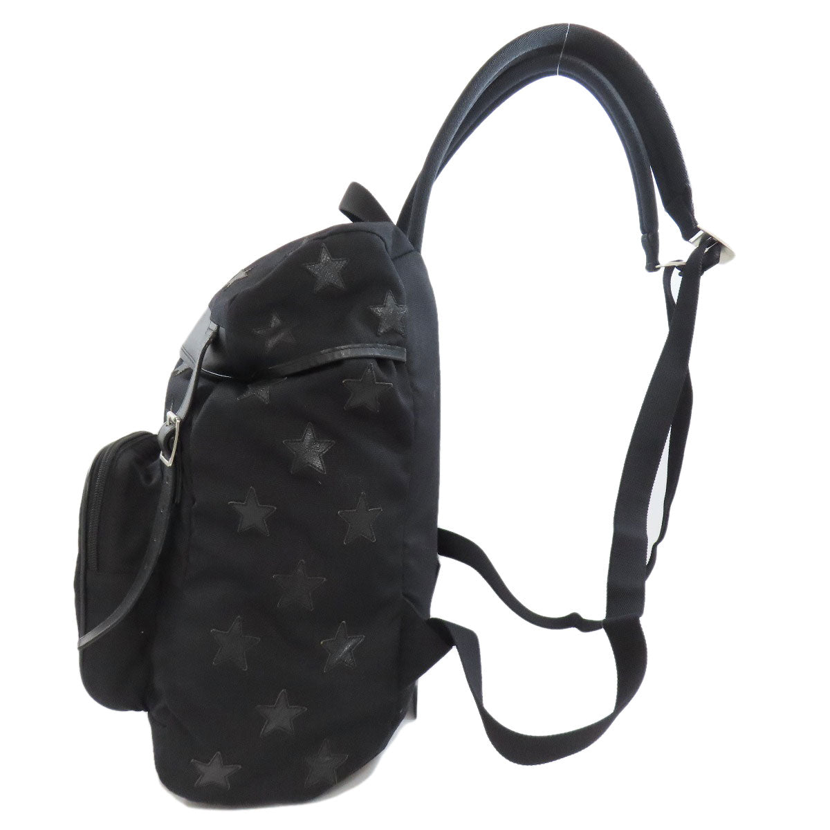 SAINT LAURENT Backpack leather black Star motif