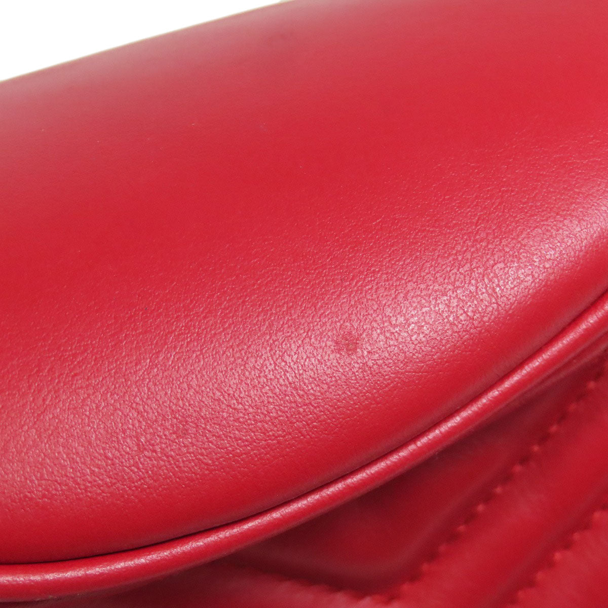 GUCCI Shoulder Bag 575163 Calfskin Red GG Marmont ChainShoulder